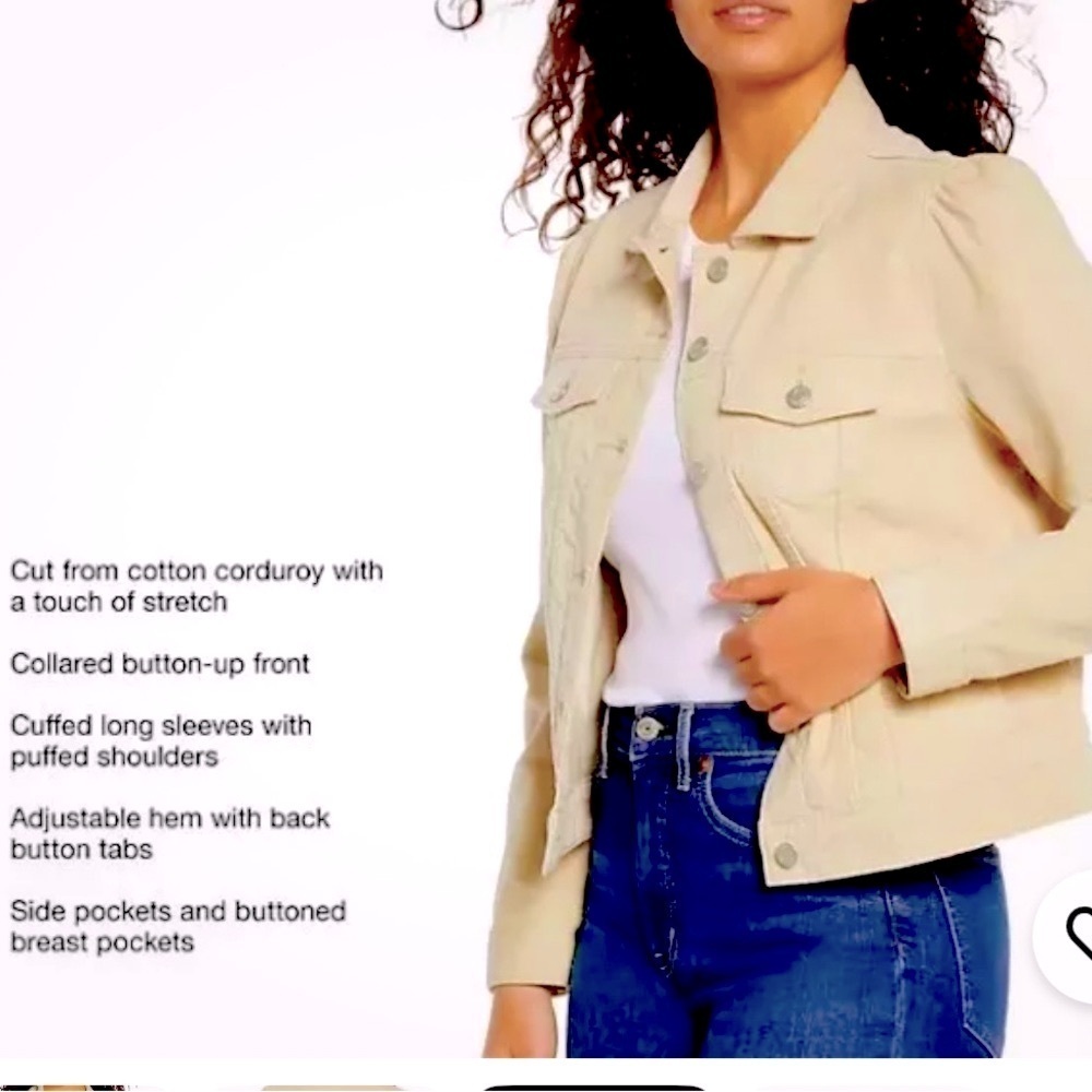 Gap Cream Corduroy jeanstyle Jacket, size Large